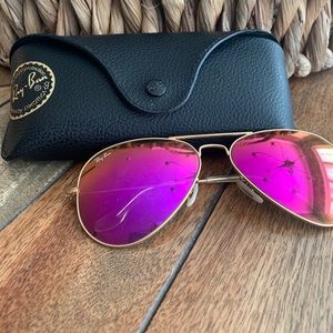 Hot pink Ray Ban Aviator Sunglasses